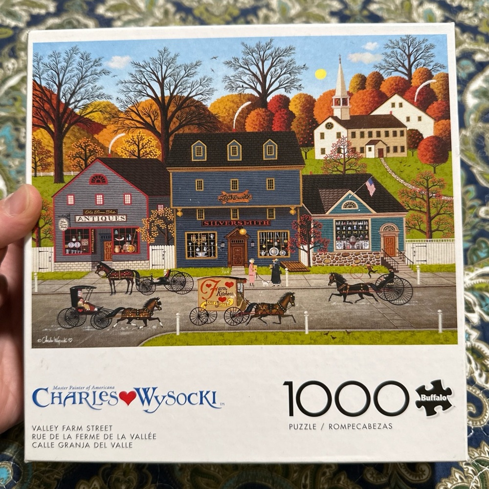 Buffalo Charles Wysocki 'Valley Farm Street' 1000 Pc Jigsaw Puzzle COMPLETE